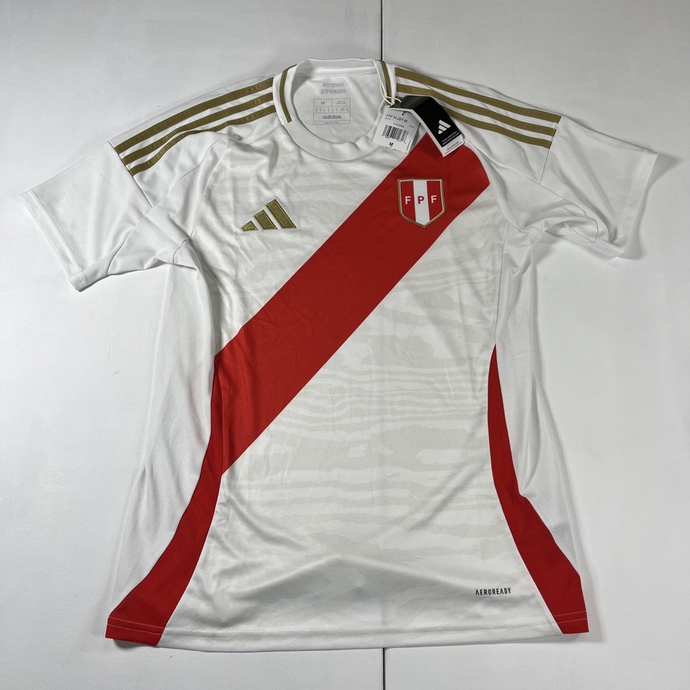 Adidas Authentic FPF Peru National 2024 Home Jersey Futbol Soccer Men's M NWT